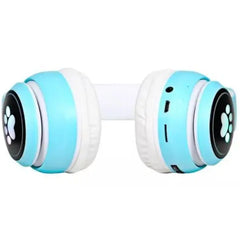 Fone Bluetooth Orelha De Gato Led Colorido (AZUL) Sandro