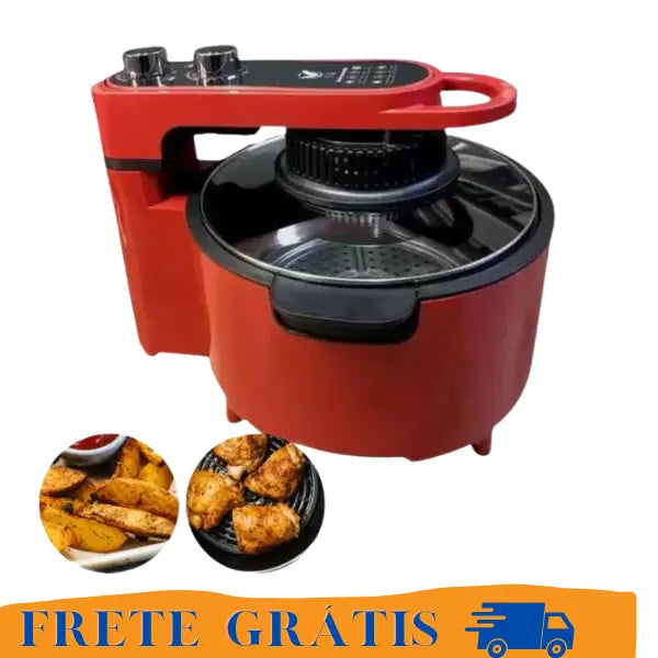 Fritadeira Elétrica Air Fryer Vermelha Mastercook Panela 10L Mastercook