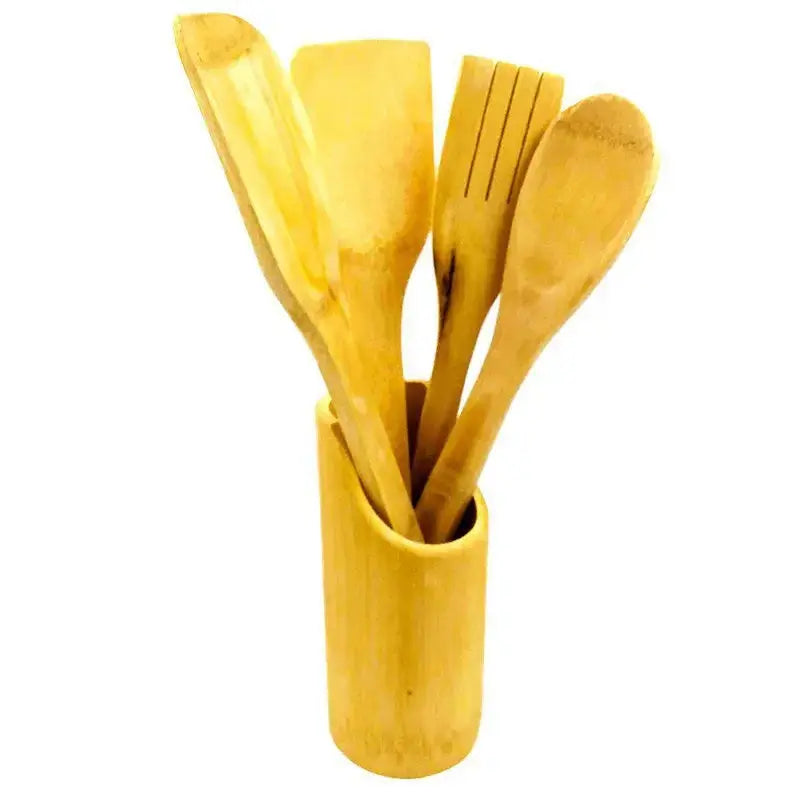 Conjunto de Utensílios de Cozinha em Bambu amz1