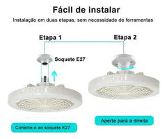 Ventilador De Teto Led Luzes Integradas Com Controle Remoto PAZARO