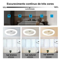 Ventilador De Teto Led Luzes Integradas Com Controle Remoto PAZARO